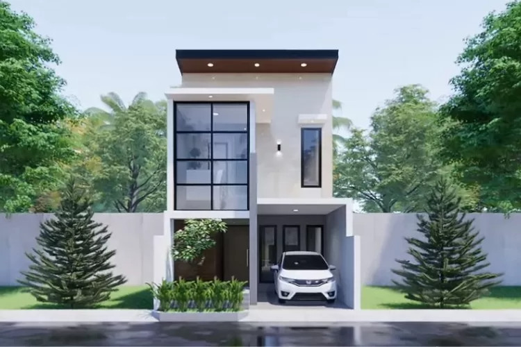 Desain Rumah 2 Lantai Mungil, Modern & Cantik